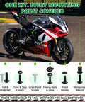 Premium 304 Stainless Steel Black Motorcycle Fairing Bolt Kit M5 And M6 Hex Head Fasteners showcased on a Ducati bike.