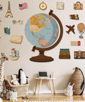 Travel Theme Bulletin Board Set With Vintage Globe Cutouts And World Map Decor For Classrooms Back To School Wall Display Ideal