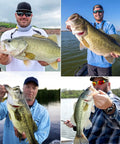 Anglers showcasing catches using All In One Telescopic Spinning Rod And Reel Combo For Beginners With Lures Hooks Line Bag Case