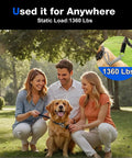 Built Tough No Rust 304 Stainless Steel Carabiner Clips 8 Pack 1360 Lb Capacity 2.36 Inch D Ring Snap Hooks For Gym Use And Dog Leashes Keychains And Outdoor Gear shown holding a dog leash in a park setting
