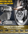 Ecarke 1/2 Inch Cordless Impact Wrench With Brushless Motor And Led Light used for automotive repairs, showing compatibility with Dewalt 20V battery.