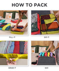 Large Travel Packing Cubes Set Of 5 For Suitcases Lightweight Luggage Organizer Bags With Non Compression Design usage guide.