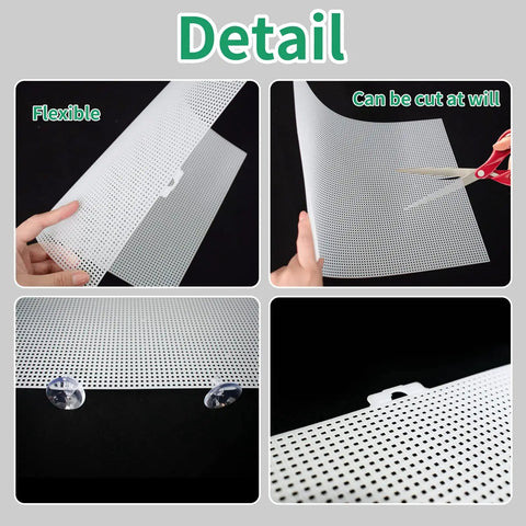 Detail view of A Straight Up Fish Tank Divider Set That Slides Right In Without The Hassle Includes Tough Suction Cups And Lets You Cut It To Size.
