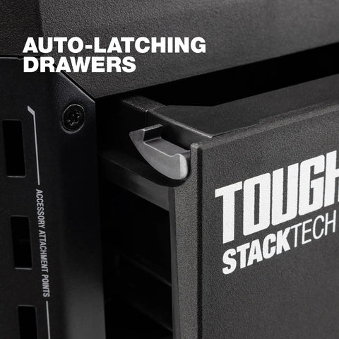 Heavy Duty Rolling Tool Box With Three Deep Drawers And Fifty Pound Capacity, Stackable Workshop Gear Chest Featuring Auto Latches, Smooth All Terrain Wheels And Hella Sturdy Job Site Organization For Professionals Seeking A Badass Hauler