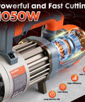Heavy Duty 3/4 Inch Electric Hydraulic Rebar Cutter RC20B motor close-up showing 1050W power for efficient steel cutting.