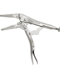 Vise-Grip Long Nose Locking Pliers With Wire Cutters, 6 Inch, straight nose, heavy duty alloy steel, open position view.