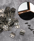 Retro Dope Mini Copper Hinges for Wooden Jewelry Box with 50 Hinges and 200 Replacement Screws DIY Craft Cabinet Hardware