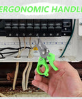 Heavy Duty Mini Wire Stripper And Cutter Pliers, Compact Pocket Ready Cable Stripping Tool For Network Wiring And Electrical Cables, ergonomic green handle