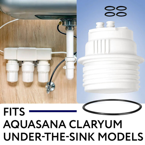 15 Piece O Ring Variety Pack For Water Filters Compatible With Aquasana Claryum AQ Under Sink Systems Black Silicone O Rings Pre Lubricated For Leak Sealing And Longer Filter Life shown with installation diagram