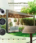 Outdoor setup with 52 Ft Solar String Lights With Remote And USB Port Waterproof Patio Lights 16 Plus 1 Shatterproof LEDs