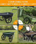 20 Inch Flat Free Wheelbarrow Wheels And Tires With 2.45 Inch Centered Hub For Three Quarter Inch And Five Eighth Inch Axles shown on garden carts