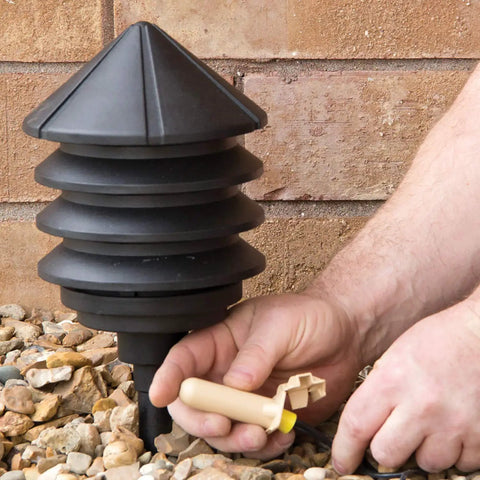 Installing DryConn GTSR Wire Connector Tan For Up To 50 Volt Systems near landscape lighting