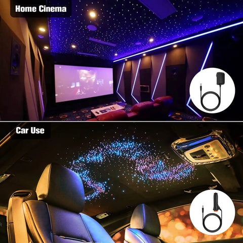 16W Starlight Headliner Kit With 150 Fiber Optic Lights in home cinema and car roof set-up, RGBW color display