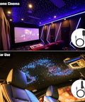Twinkle 650 Piece Fiber Optic Star Light Kit With 13 Feet 1 Inch End Glow Fibers RGBW Roof Stars in home theater and car ceiling.