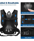 Padded breathable back and chest strap of 10L Ultra Light Hiking Daypack For Men And Women With Chest Strap Compact Mini Backpack For Camping Cycling Travel Water Resistant Tear Resistant Nylon Durable Outdoor Pack