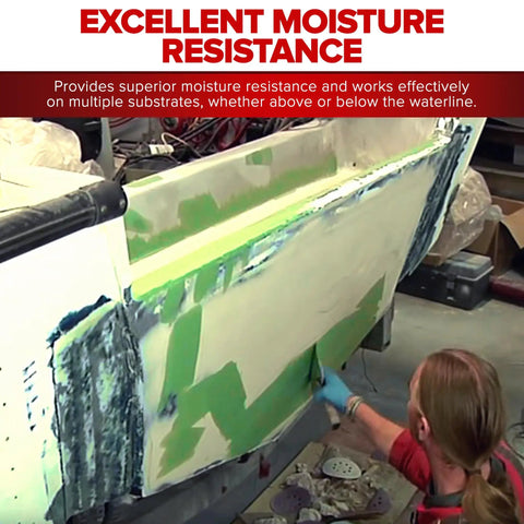 Applying Ready Mix Epoxy Fairing Compound One Gallon Heavy Duty Formula With Helluva Sag Resistance For Marine Fiberglass And Wooden Hulls.