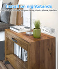 Power Strip With USB Ports, Wall Mountable Surge Protector, 2 AC Outlets And 2 USB Charging Ports, White on nightstand