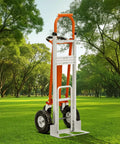 Hand truck with set of 2 4.10/3.50-4 tire and inner tube for wheelbarrows and hand trucks, built to last heavy-duty rugged rubber replacement parts.