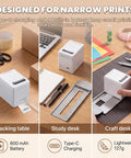 Straight To Point Color Handheld Printer For Paper And Cardstock With Guided Edge Ruler on a desk, showcasing Type-C charging and lightweight design.