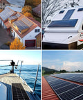 100 Watt Monocrystalline Solar Panel Kit For Off Grid Power In Homes, RVs, Boats And Cabins With 30A 12V 24V Solar Charge Controller