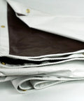 Ultra Heavy Duty Waterproof Tarp 12 Ft By 16 Ft 16 Mil Thick With Rope Hem Reinforced Corners Brass Grommets White Brown