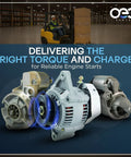 New 12V Marine Starter For Mercruiser Stern Drives And Volvo Penta Inboards with various components in warehouse