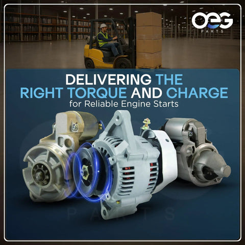 New 12V Marine Starter For Mercruiser Stern Drives And Volvo Penta Inboards with various components in warehouse