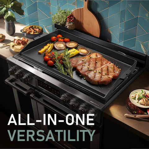 Cast Iron Griddle For Gas Grill And Stove Top 23 Inch By 16 Inch Universal Flat Top With Pre Seasoned Nonstick Coating And X Shaped Reinforced Ridges
