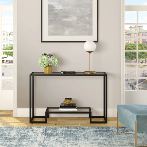 Tall Globe And Stem Table Lamp With Glass Shade In Brass And Clear Finish 21 Inch Height E26 Base 60W on console table