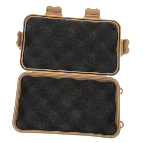 Open view of 3-Piece Wear-Resistant Survival Box and Tool Case for Outdoor Adventures and Camping Essentials, showcasing foam interior.