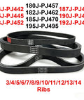 Heavy Duty Conveyor Drive Belts 174J 175J 178J 180J 182J 185J 187J 190J 192J 195J With 3R Through 11Ribs Replacement Parts For Industrial Conveyors Built To Take A Beating And Extend Life With Low Maintenance. black ribbed conveyor drive belts, 3R-11R
