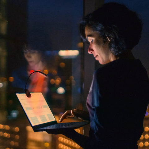 Amber Reading Light Clip On For Bedtime Reading With Dimmable Red Amber Mixed Modes 360 Degree Flexible Neck Portable Travel Night Light For Reading In Bed