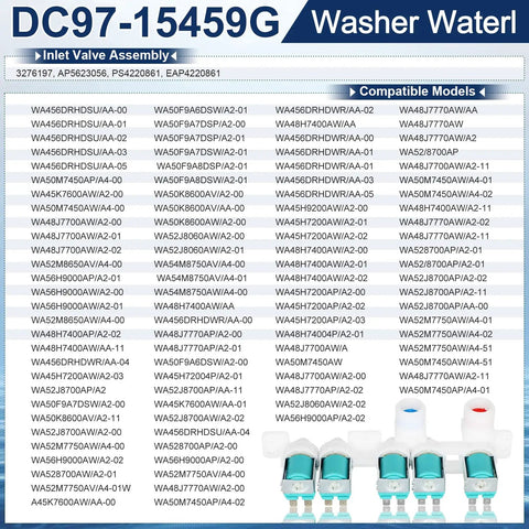 Samsung Washer Water Inlet Valve Assembly Upgrade That Stops Leaks Easy Install Durable ABS model compatibility chart