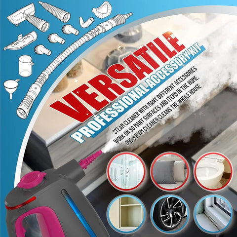 Heavy Duty Handheld Steam Cleaner With Lockable Steam Button And 11 Accessories Unlimited Water Refill For Nonstop Cleaning