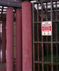 Keep Those Paws Off My Porch Package Drop Off Gate Sign With Major Courier Logos 10 By 7 Inch Rust Proof Laminated Aluminum Yard Notice For Front Mail Delivery USA near gated area.