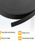 Premium Nylon Protective Hose Sleeve For Welding And Hydraulic Hoses 1 Inch Inner Diameter 25 Feet Long Tough As Nails Abrasion Resistant Cable Cover Shield Flame Retardant And Dustproof Black, shown extended from roll with feature highlights box.