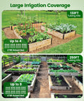 250 Ft Drip Irrigation Kit With Half Inch Tubing And Quarter Inch Dripline Plus Quick Connect Fittings used in garden beds