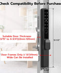 Sliding Glass Door Lock With Biometric Fingerprint, Keypad, RFID And Remote App Control For Patio Doors, close-up view installed.