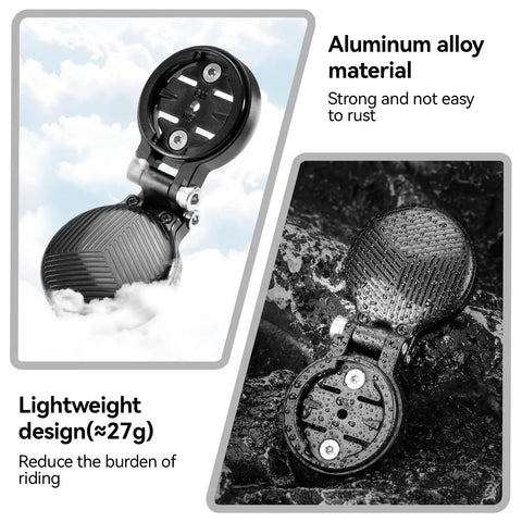 Aluminum Headset Bike Computer Mount With Centered View For A NoLook Front Dash Adjustable Angle Anti Loss Tracker Alerts Ready