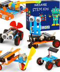 Five In One Robotics Kit For Kids Aged 8 To 12 Build Obstacle Avoidance Robot Solar Powered Car Tank Wind Powered Car And Glider With Hands On STEM Toys For Boys 8 10 12 14 Year Old Gifts shown with robots and cars