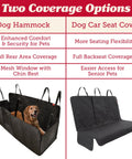 Two coverage options: dog hammock and waterproof dog car seat cover with non slip back seat protector for cars trucks and SUVs