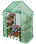 Outdoor Walk In Greenhouse 55 By 28 By 78 Inches With Three Tier Shelves Tool Free Setup Heavy Duty Durable PE Cover