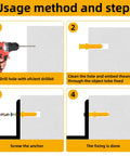 Heavy Duty Plastic Drywall Anchors Bulk Pack With Sleek Clear Storage Box guide showing steps for secure wall mounting