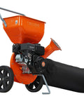 2 In 1 Wood Chipper And Shredder YW6065 with All Steel Construction, shown from side angle, includes Kohler 2000 Series engine