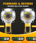 High Torque 1/2 Cordless Impact Wrench Replacing Dewalt Dcf894b showing forward and reverse modes with speed settings.