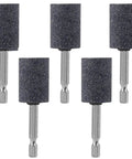 Five Piece Stone Grinding Bits Set For Detail Work With One Quarter Inch Hex Shank Aluminum Oxide 120 Grit Cylindrical Wheel Bits