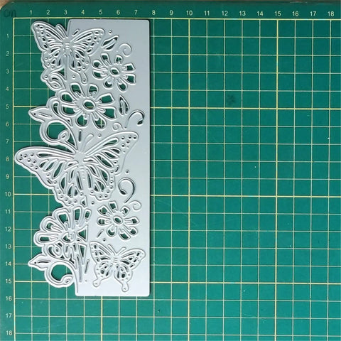 Butterfly Flower Scrapbooking Die Cuts For Card Making And DIY Album Decor Christmas Metal Cutting Dies on grid mat