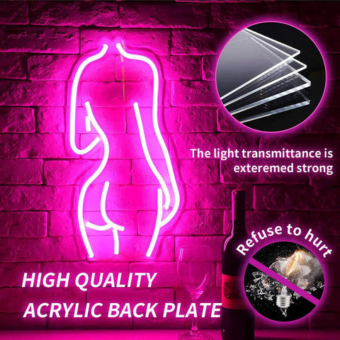 Neon Lights Sign For Wall Decor And Bedroom Vibe Lit LED Sign USB Powered Acrylic Backplate 5V Low Voltage No Noise Safe Glow