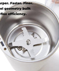 Compact Electric Flax Seed Grinder for Smooth Fresh Grinding with steel blade geometry and efficient design for nutrient release.