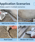 Application scenarios for Slick Self Leveling Concrete Crack Filler Featuring A Hella Strong Fast Setting Formula for various crack types.